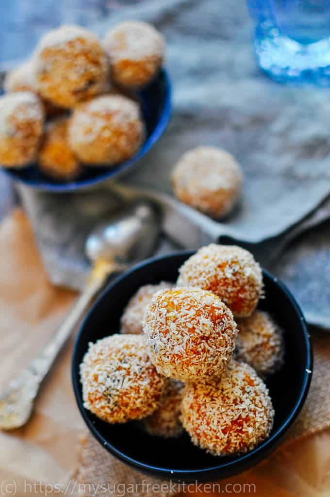 Mango bliss balls made with dried mango