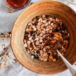 bowl of healthy mueslie no sugar