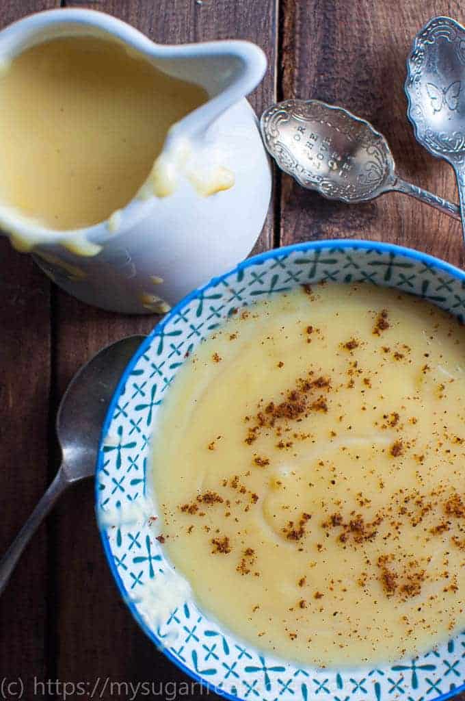 Easy sugar free custard recipe made from scratchto enjoy with your favourite apple pie!