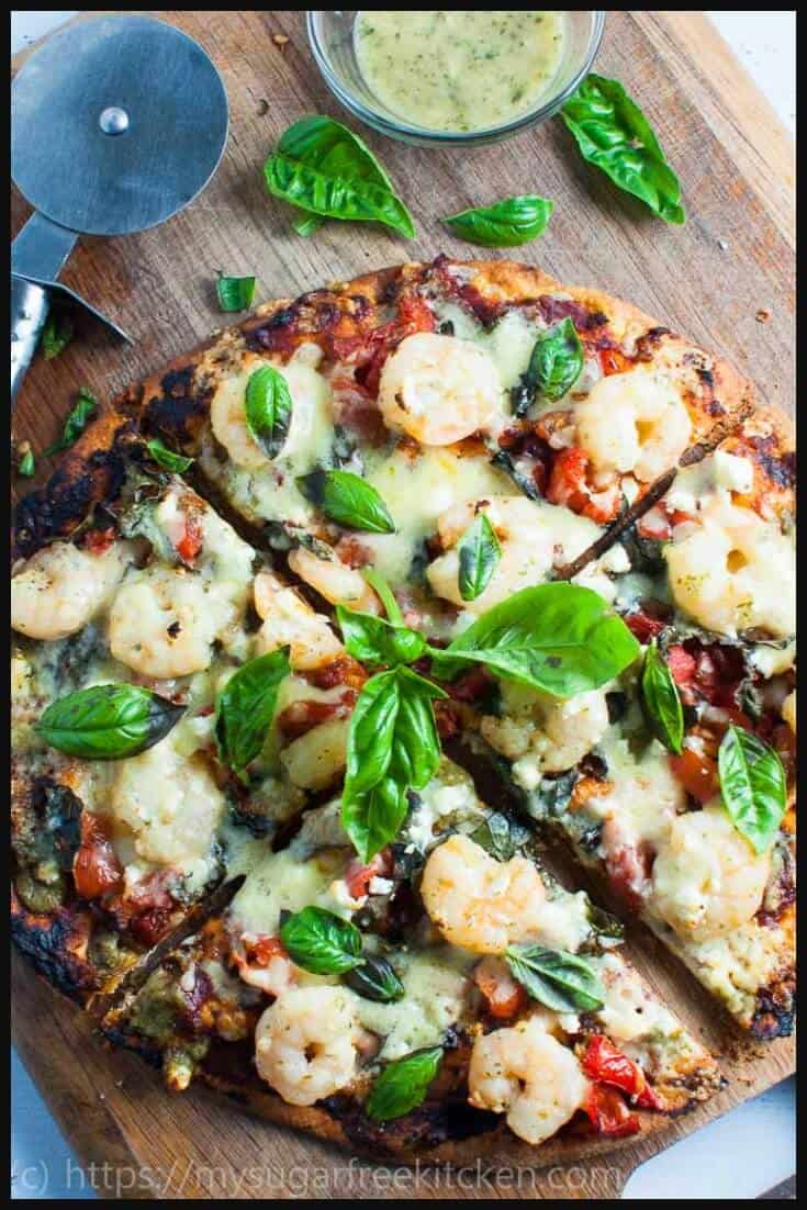 Garlic Prawn Pizza Light And Crispy My Sugar Free Kitchen garlic-prawn-pizza-light-and-crispy-my-sugar-free-kitchen