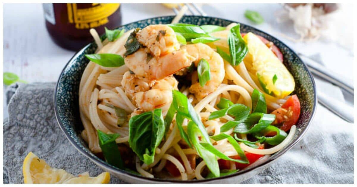 Lemon Garlic Prawns and Spaghetti Pasta Recipe My Sugar Free Kitchen