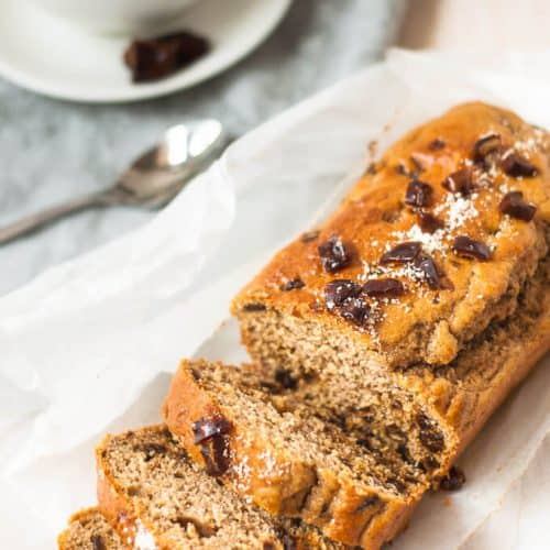 slices of date loaf with butter