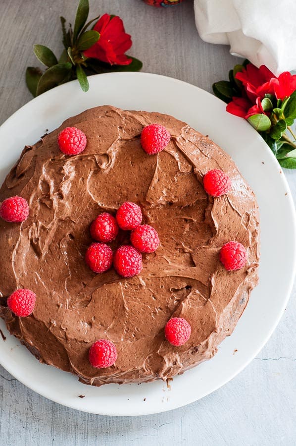 Gluten Free Mud Cake on a white plate