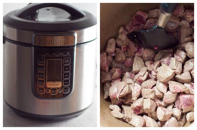 pressure cooker and browning meat