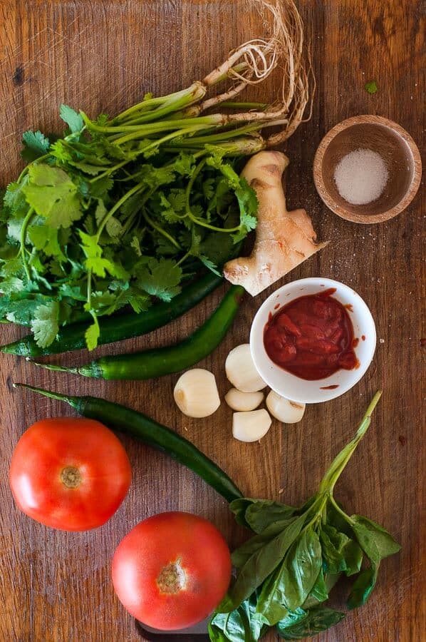 fresh vegetables on a cutting board