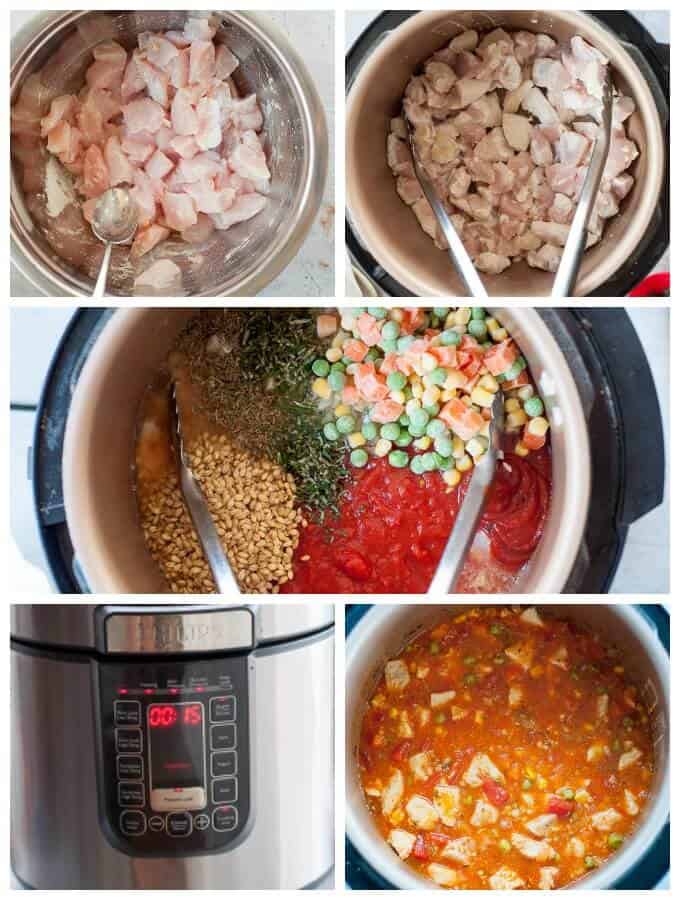 Pressure Cooker Chicken Stew Process collage