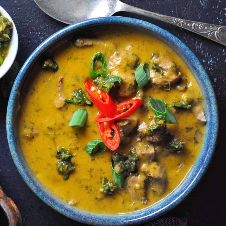 beef and corriander stew in a bowl