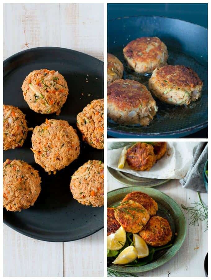 salmon fritter balls on a plate ready to be cooked