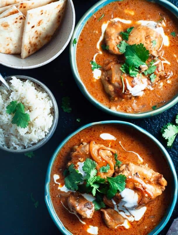 2 bowls of butter chicken