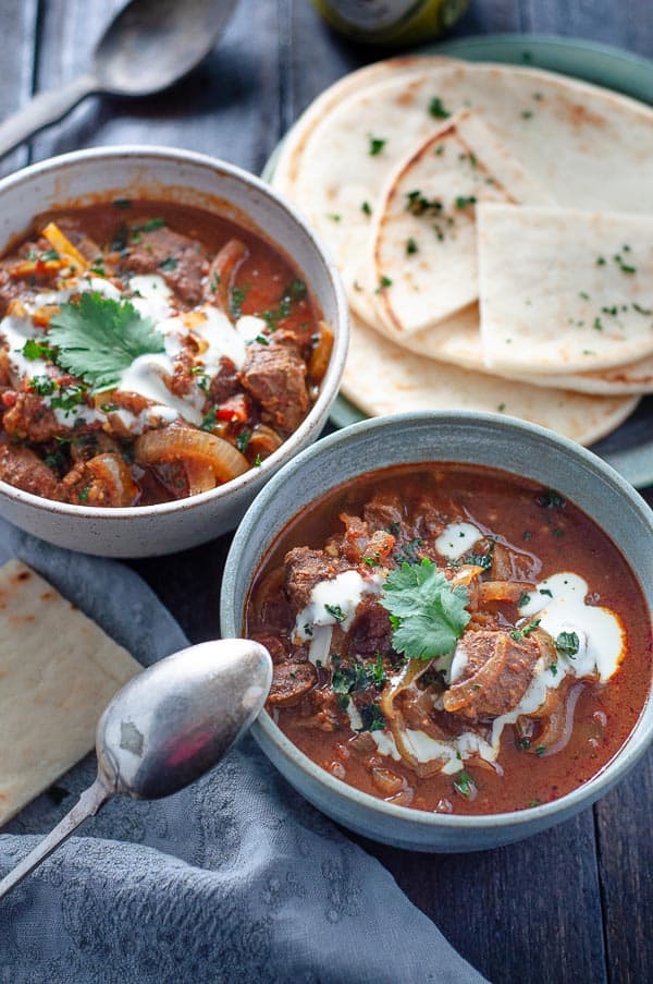 two bowls of Beef Rogan Josh