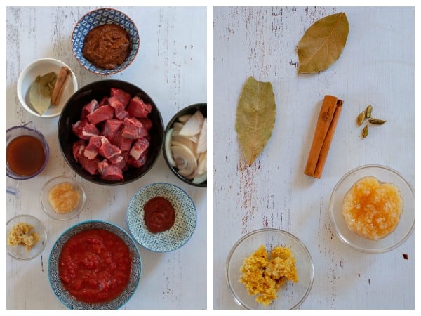 Ingredients for Beef Rogan Josh