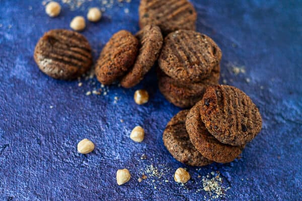 a stack of hazelnut meal cookies