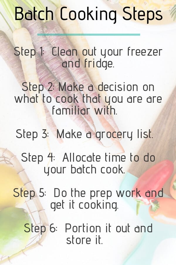 4 step overview to batch cooking