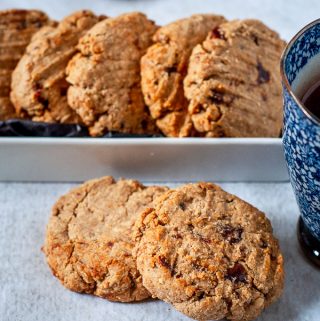 peanut butter date cookies on a table