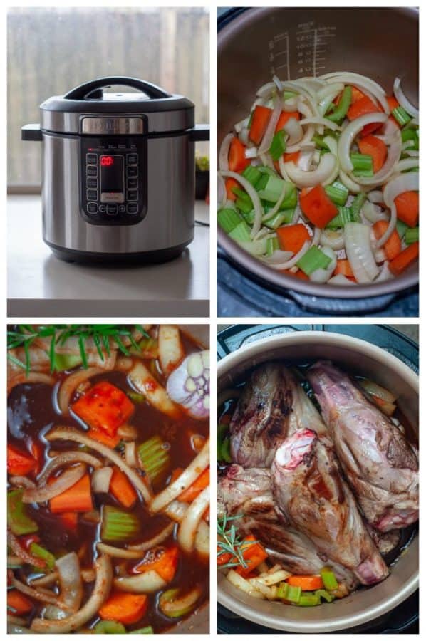 Pressure Cooker Lamb Shanks with Red Wine Sauce