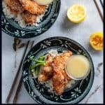 Healthy Lemon Chicken tenders in a bowl