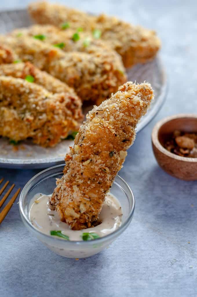 Oven Baked Chicken Tenders with dipping sauce