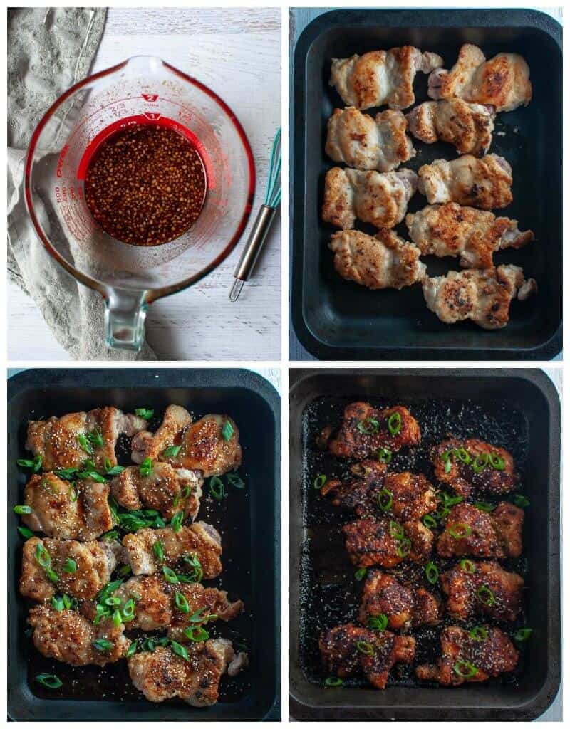 Sticky asian glazed chicken-collage