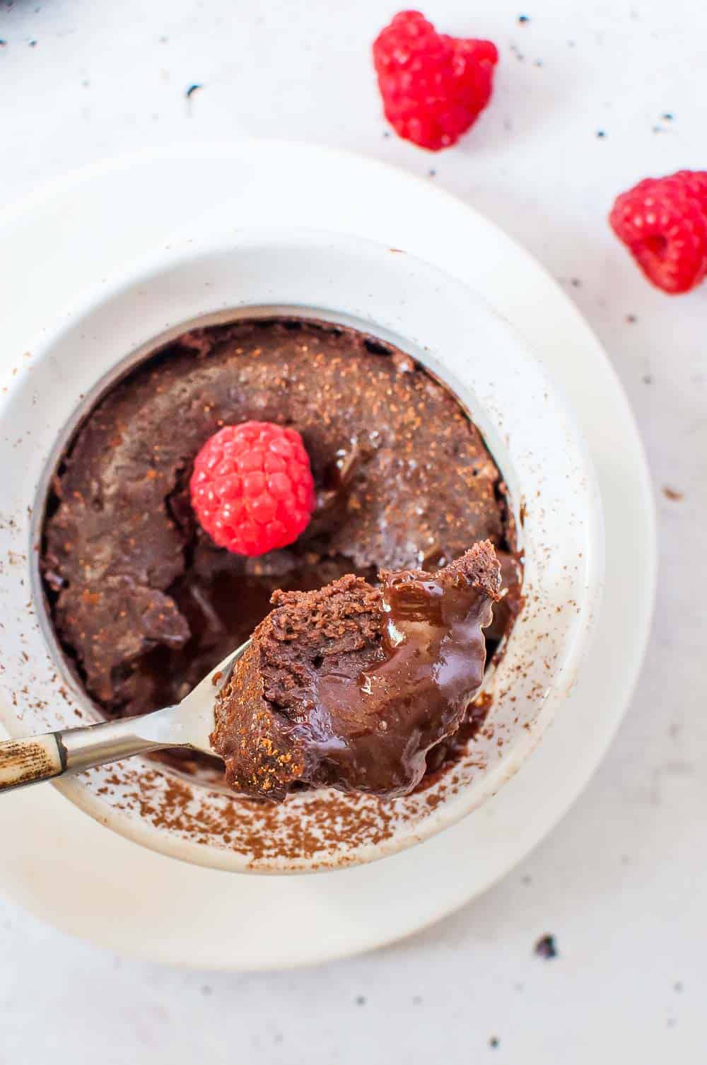 a spoonful of Chocolate self saucing pudding