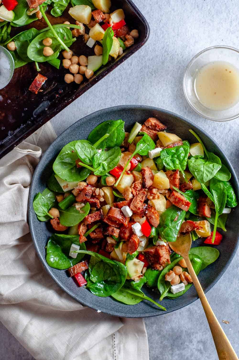 Bowl of summer sausage salad