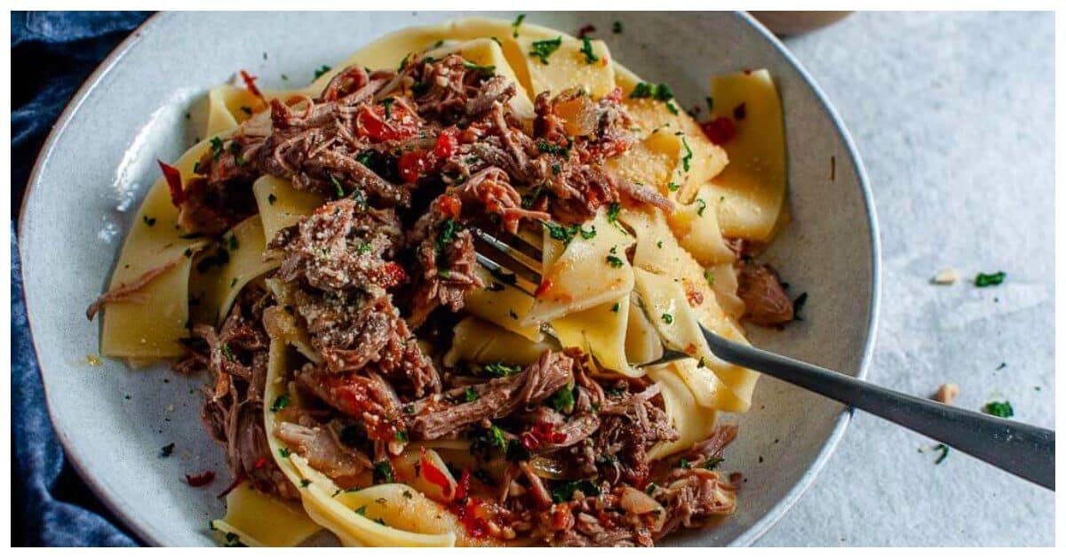 Slow Cooker Lamb Ragu with Pappardelle My Sugar Free Kitchen