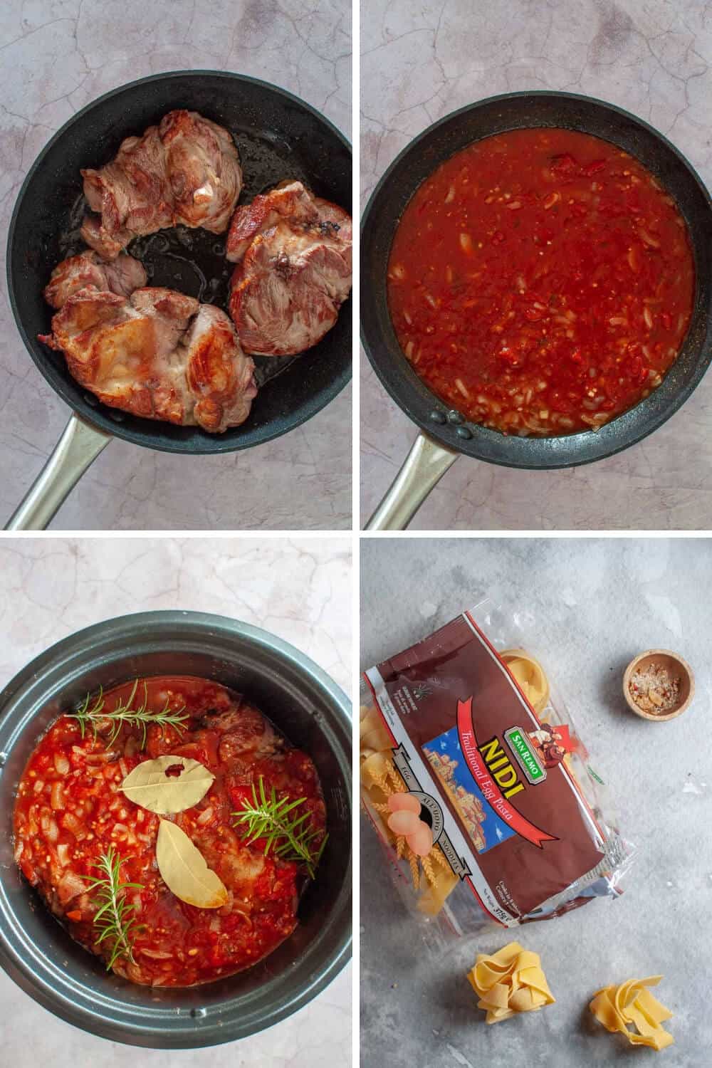 Slow Cooker Lamb Ragu collage