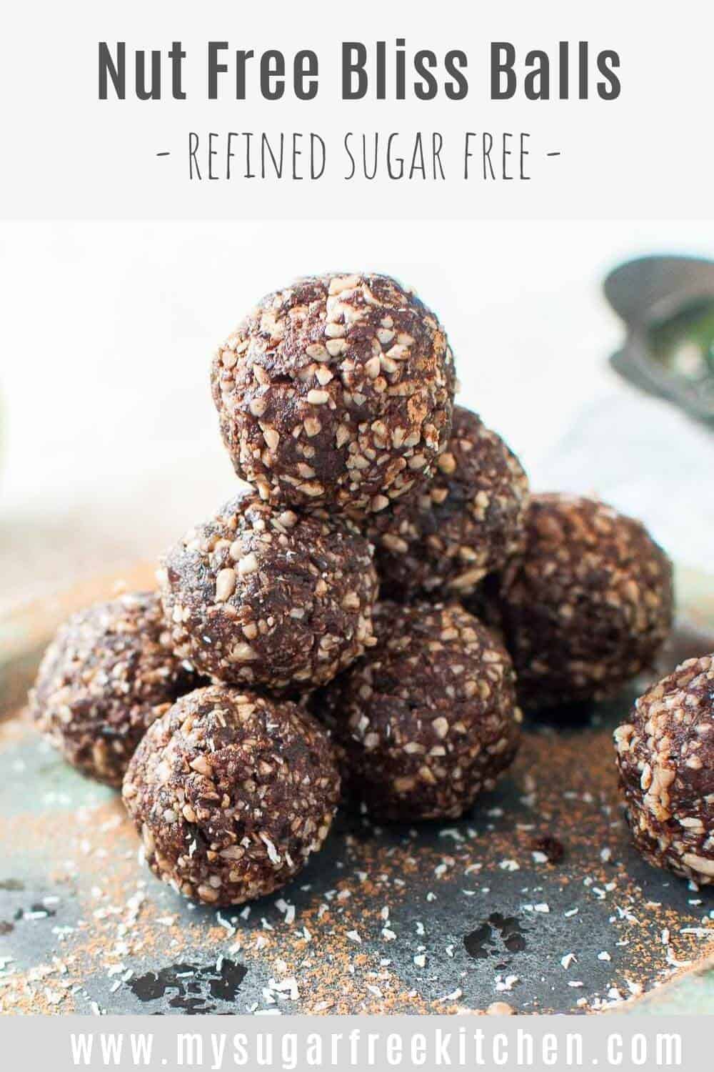 Nut Free Bliss Balls with Chocolate and Coconut My Sugar Free Kitchen