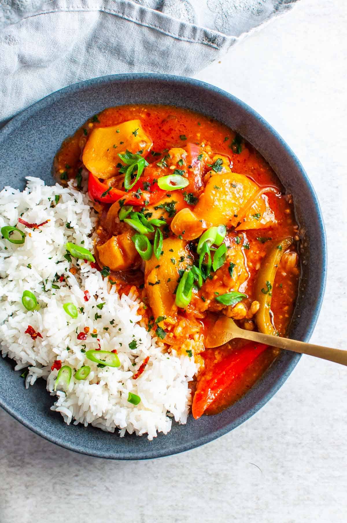 Healthy mango chicken bake with rice