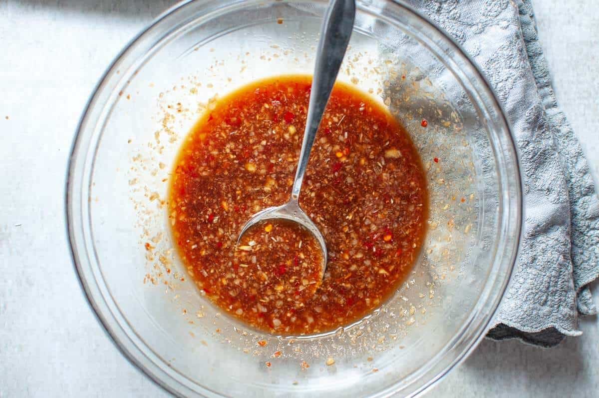 thai garlic chicken marinade in a bowl