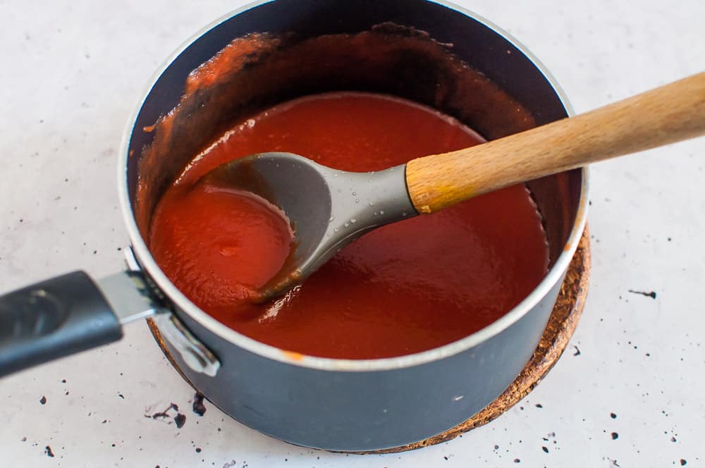 sugar free ketchup in a pot