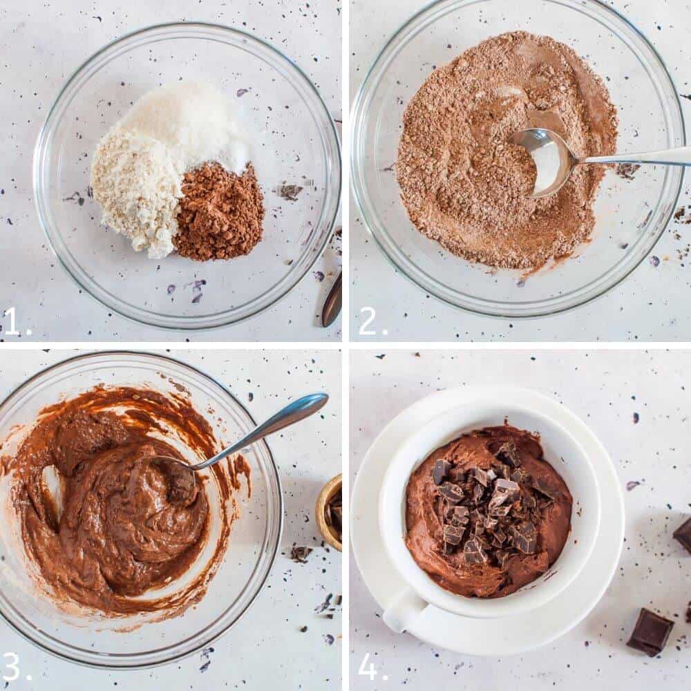 Chocolate Pudding In A Mug process shots