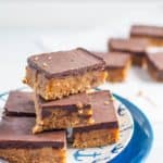 Raw caramel slice on a plate - pinterest