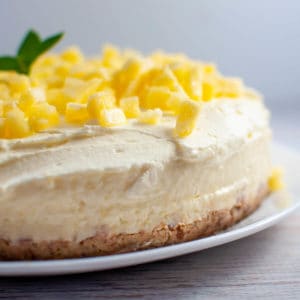 Pineapple tart on a white plate