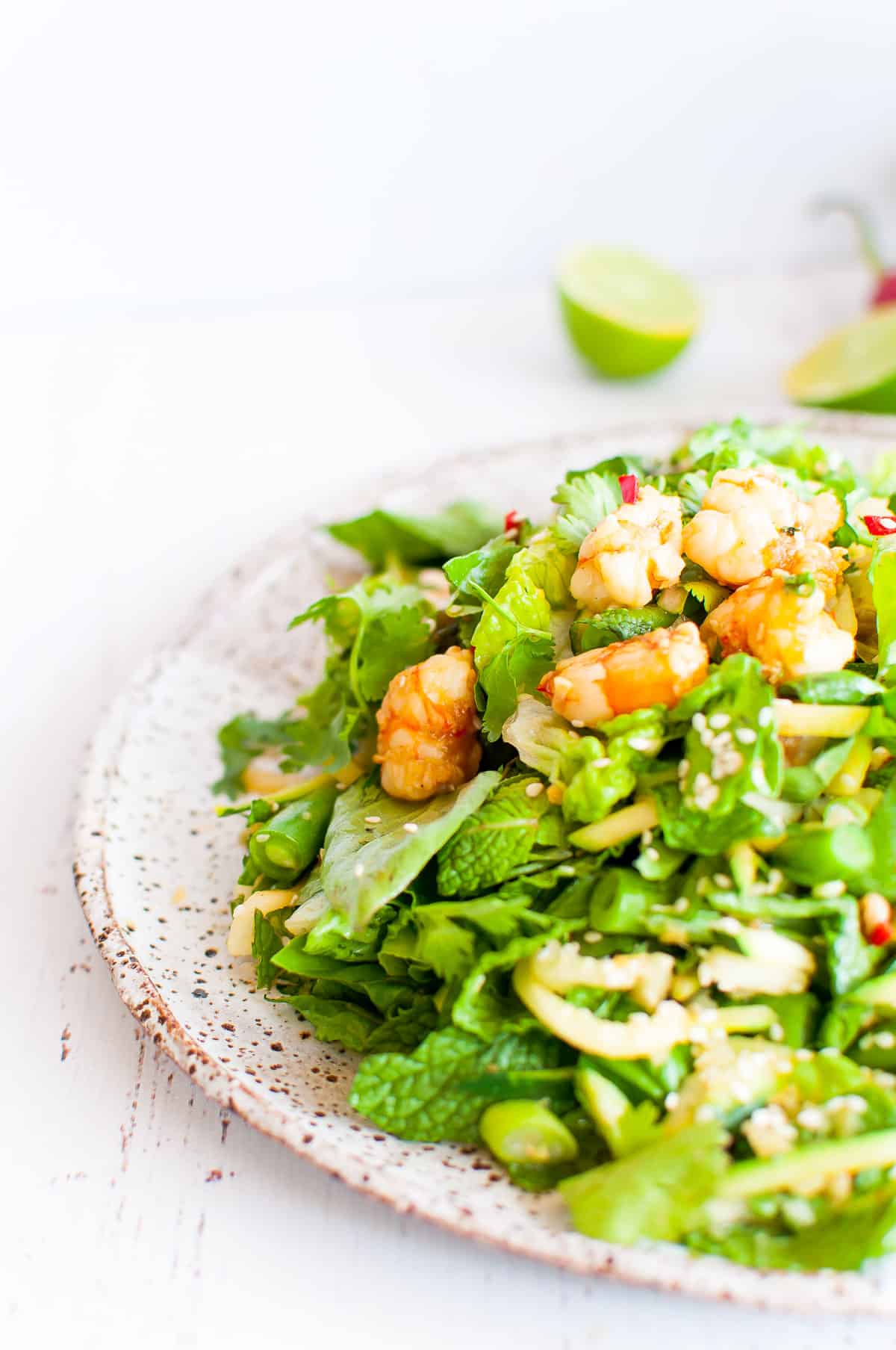 thai prawn salad with lime