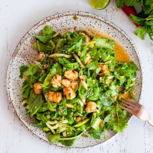 Thai Prawn - Shrimp Salad on a plate