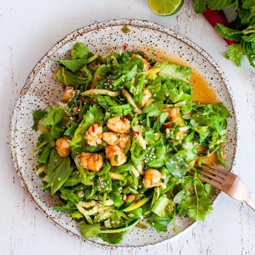 Thai Prawn - Shrimp Salad on a plate