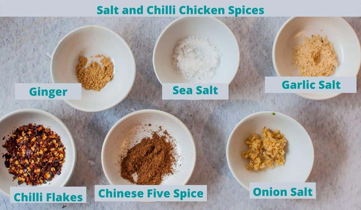 Six spices for salt and chilli chicken