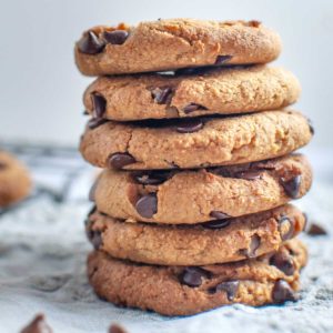 Stacked chickpea chocolate chip cookies