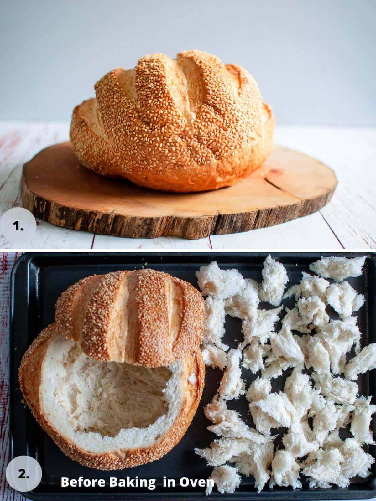 cob loaf bead pulled apart