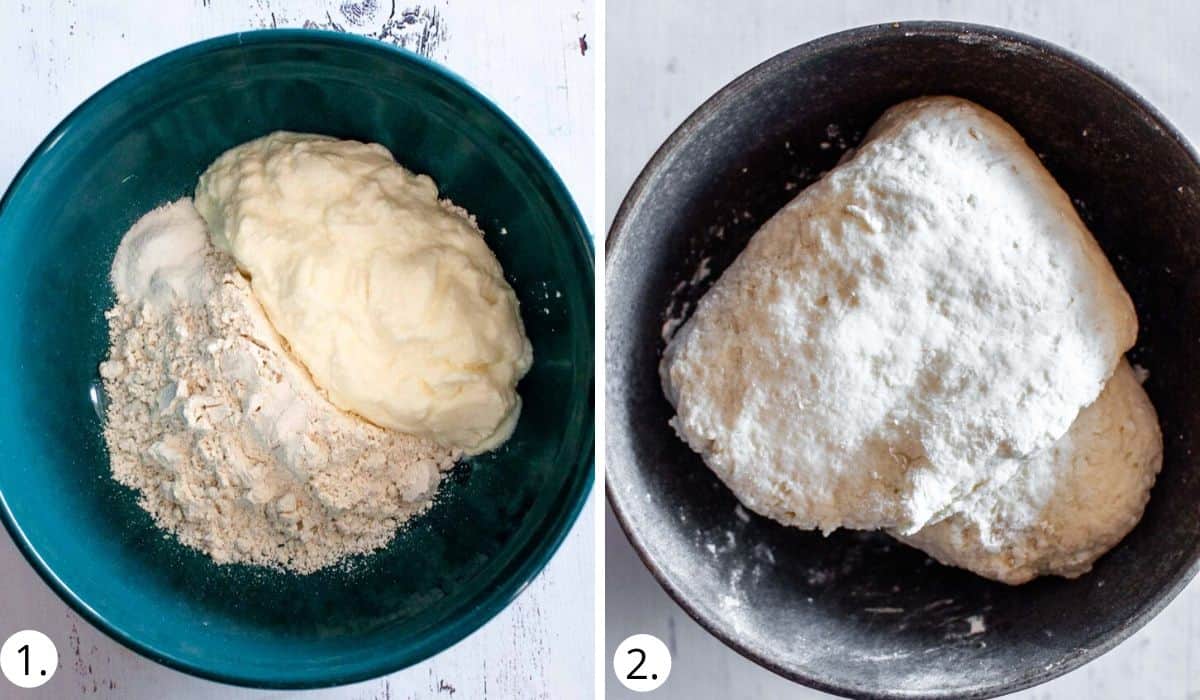 Making the dough for flatbread
