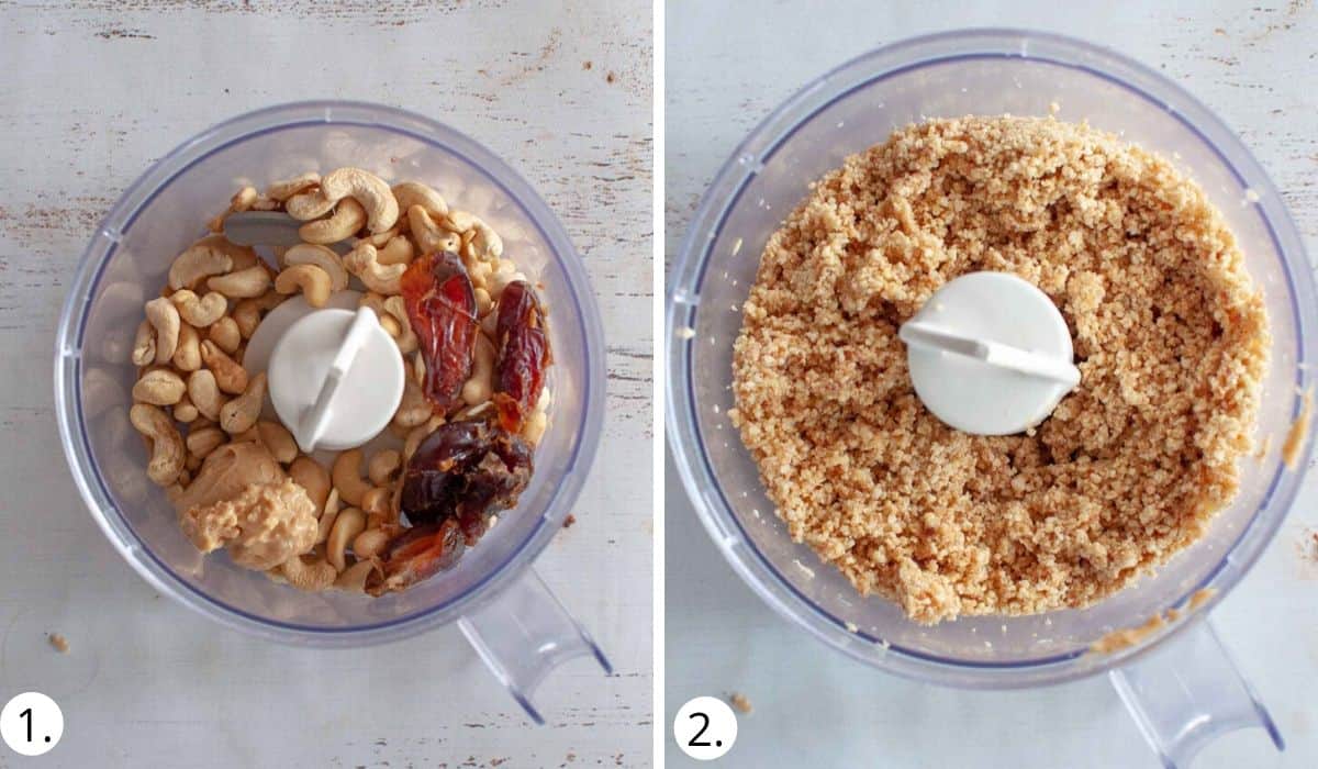 Making the nut base in food processor