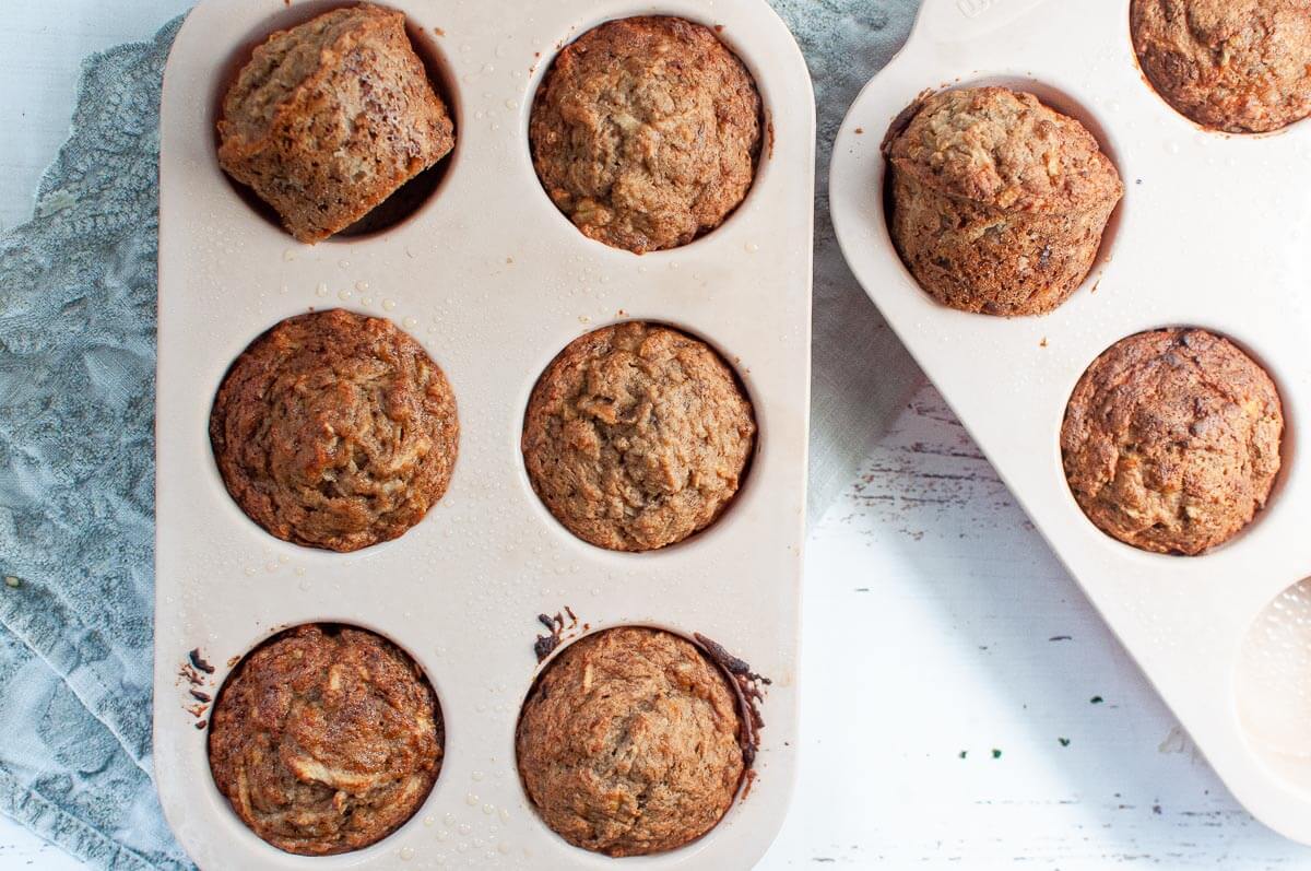 cooked muffins in solicone muffin trays