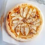 apple puff pastry tart on baking paper
