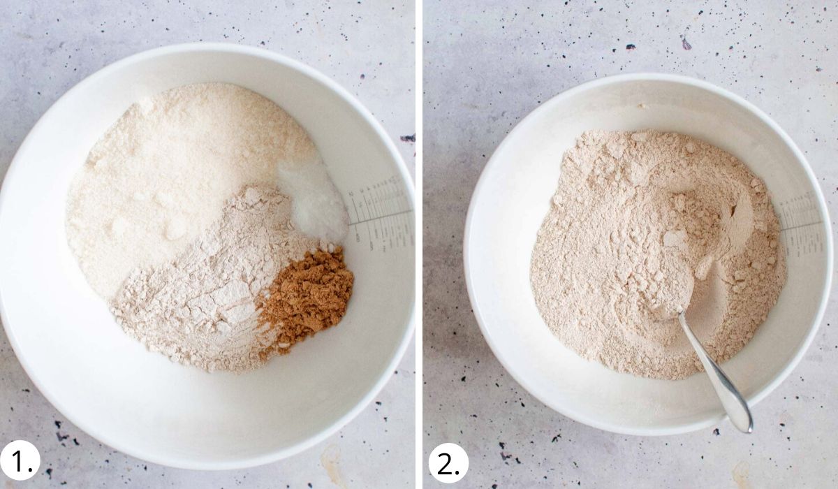 mixing dry ingredients in a bowl