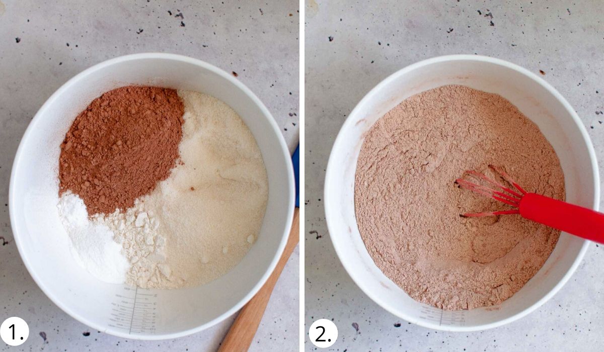 Mixing dry ingredients in a bowl