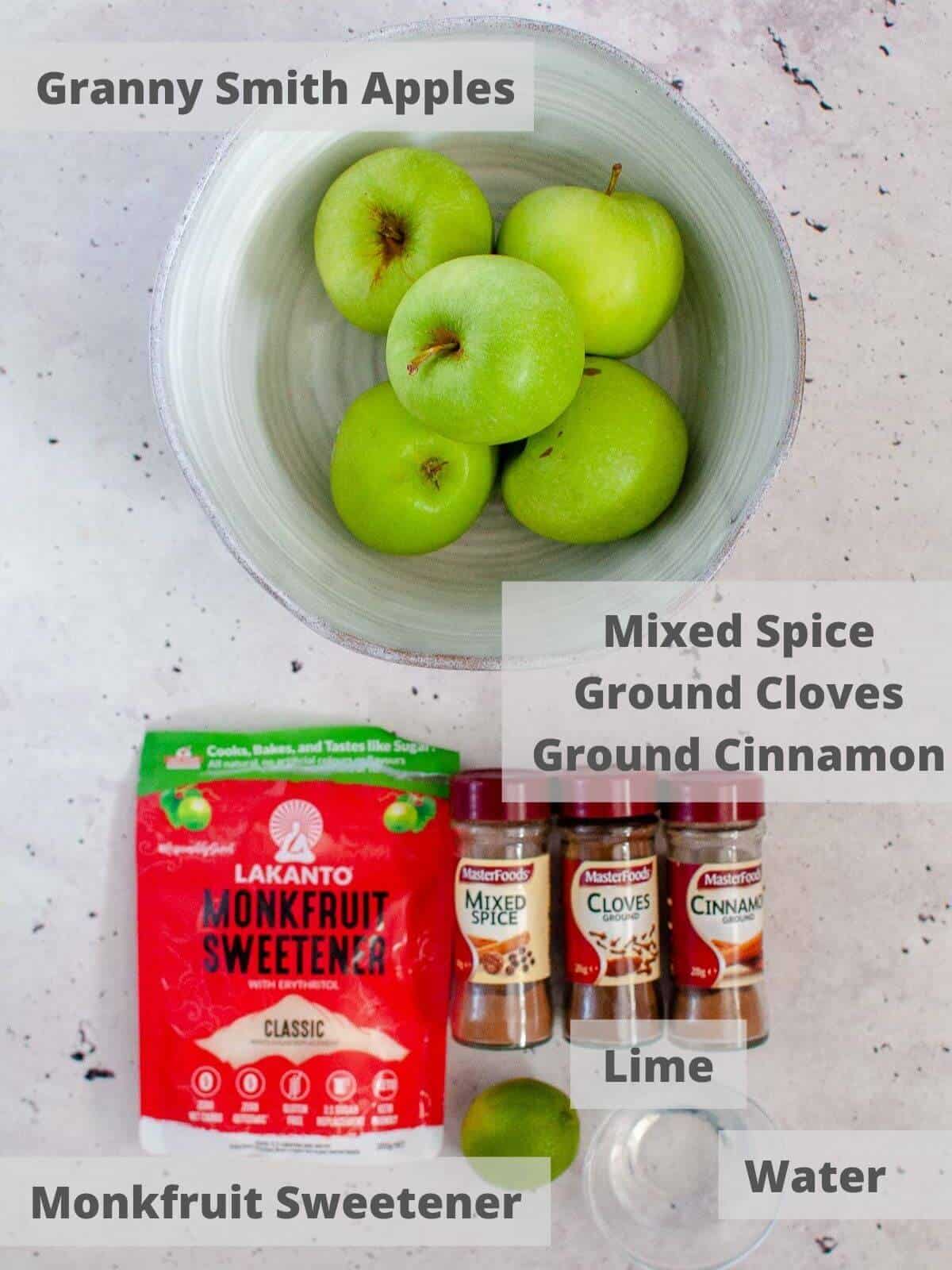 ingredients for stewed apples recipe