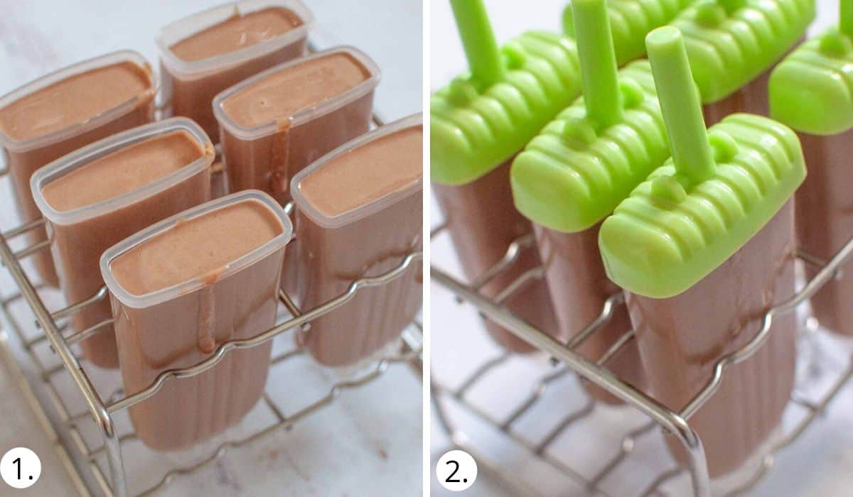 popsicles in moulds before freezing