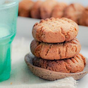 Almond Butter Peanut Butter Cookies stacked