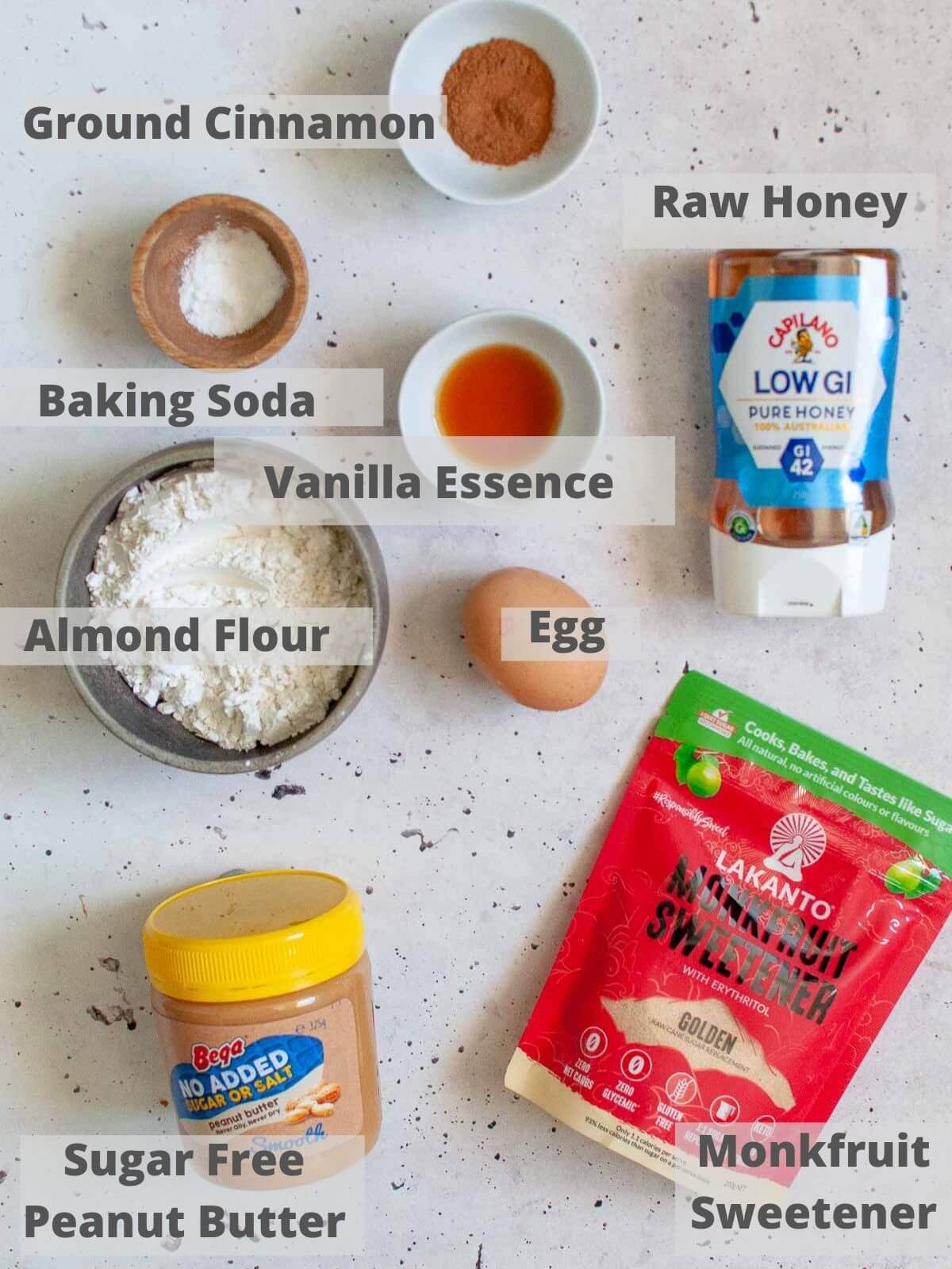 ingredients for almond flour peanut butter cookies