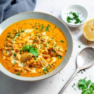 slow cooker chicken masala in a bowl